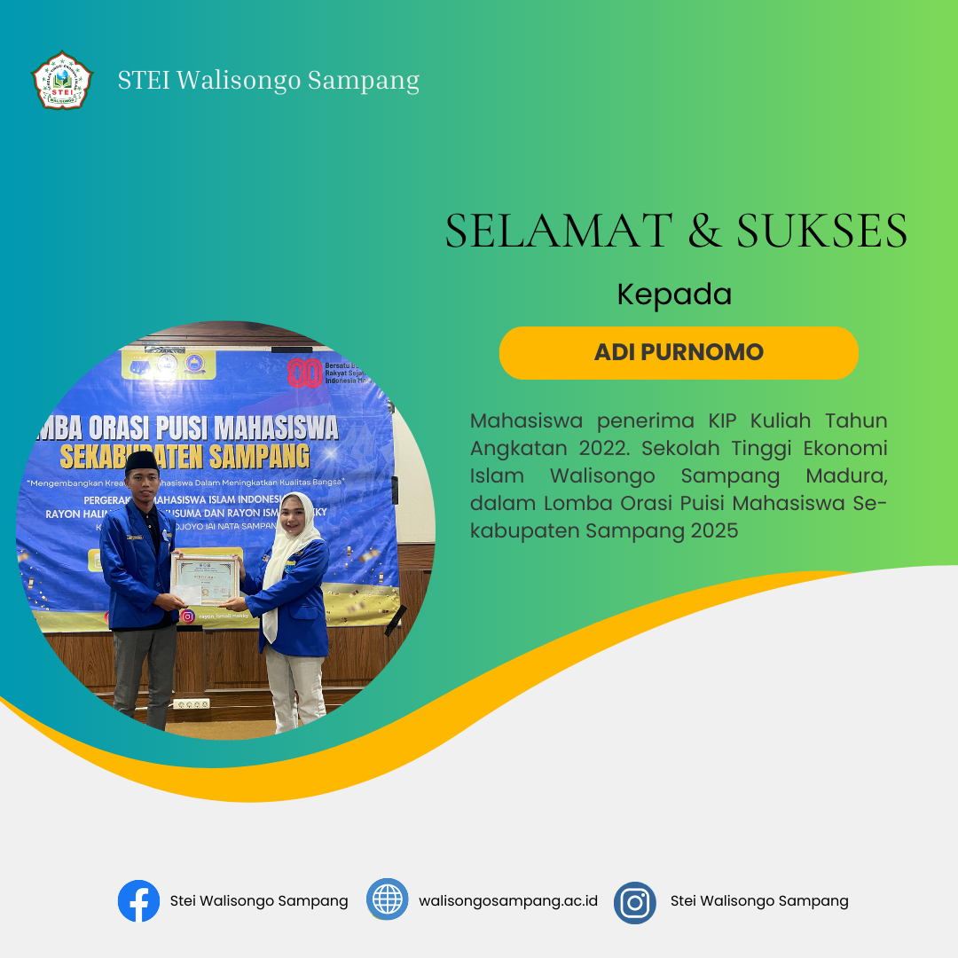 Mahasiswa STEI Walisongo Raih Juara Lomba Orasi Puisi Mahasiswa Tingkat Kabupaten Mahasiswa STEI Walisongo Raih Juara Lomba Orasi Puisi Mahasiswa Tingkat Kabupaten