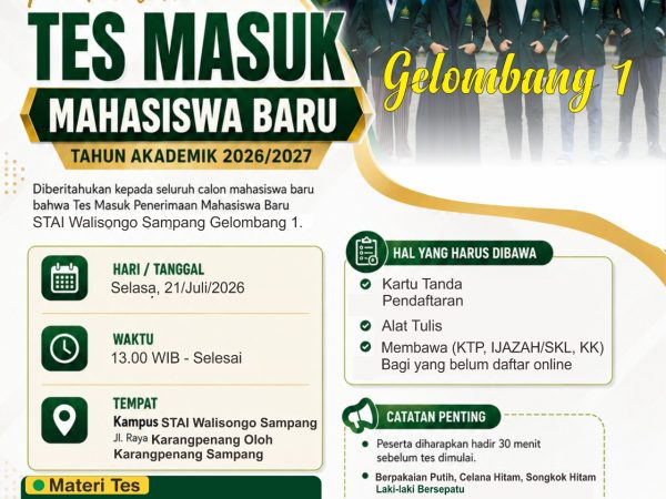 STAI Walisongo Sampang Gelar Tes Seleksi Penerimaan Mahasiswa Baru Tahun Akademik 2026/2027